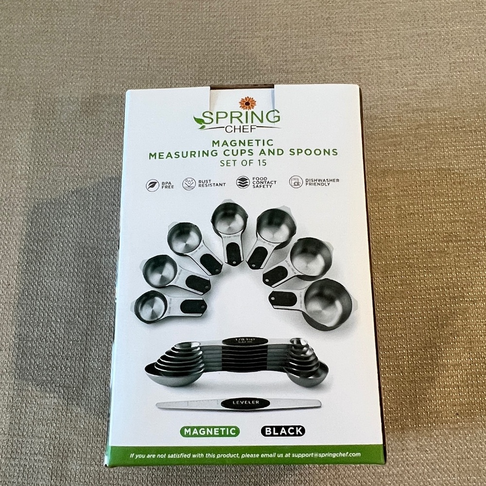 Spring Chef Magnetic Stainless Steel Measuring Cups & Spoons Set NEW IN BOX